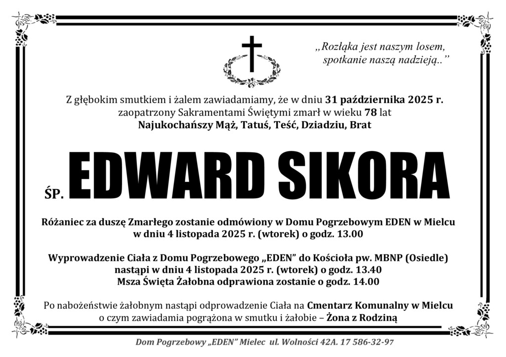 Read more about the article ŚP. EDWARD SIKORA