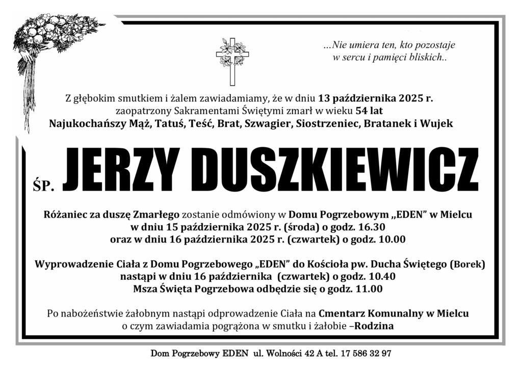 Read more about the article ŚP. JERZY DUSZKIEWICZ