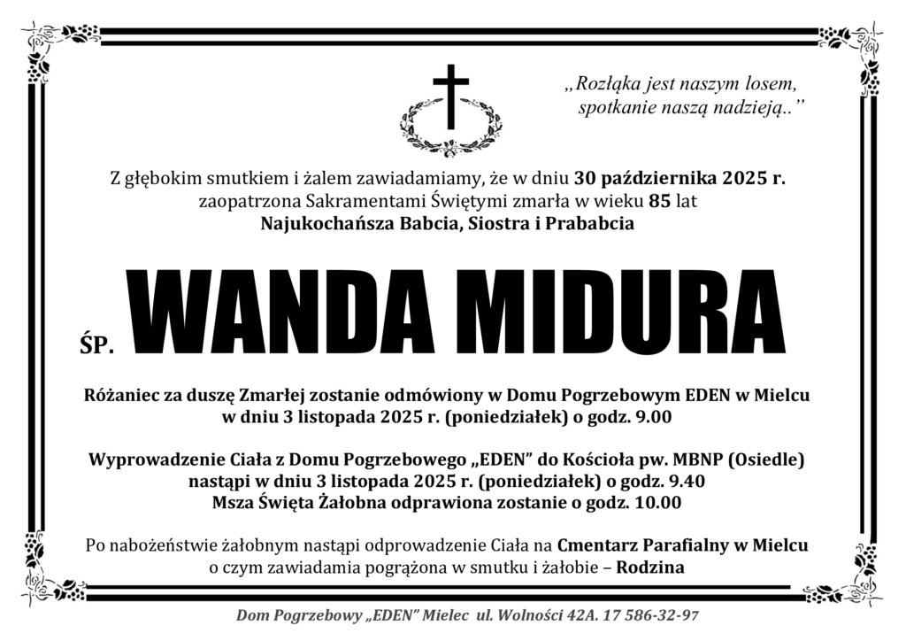 Read more about the article ŚP. WANDA MIDURA