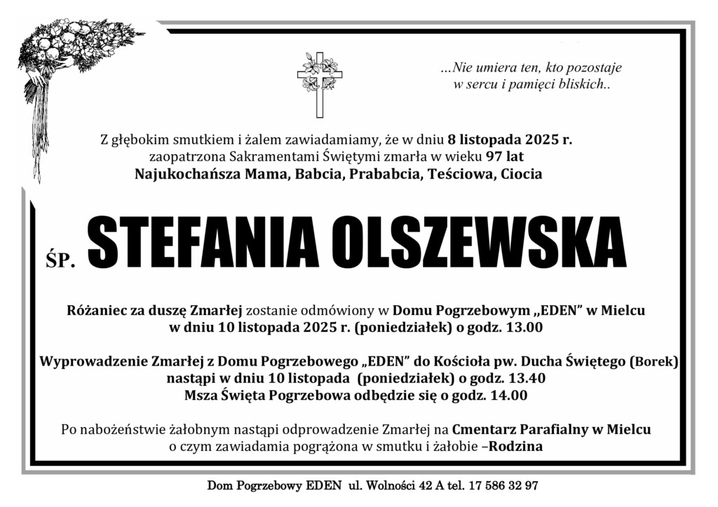 You are currently viewing ŚP. STEFANIA OLSZEWSKA