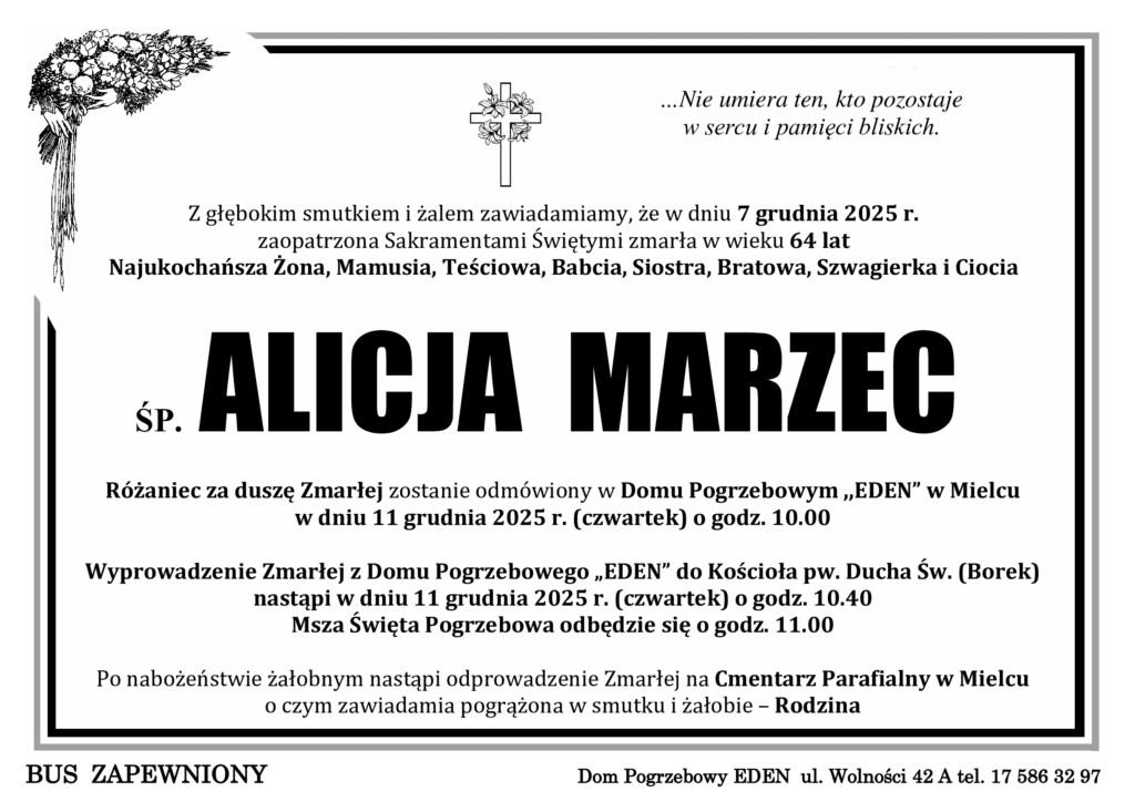You are currently viewing ŚP. ALICJA MARZEC