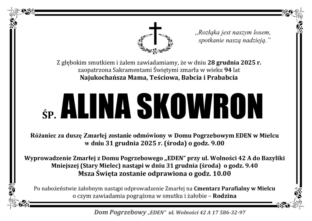 You are currently viewing ŚP. ALINA SKOWRON