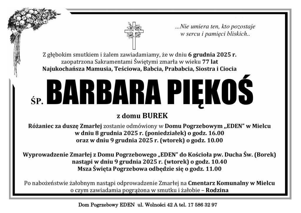 You are currently viewing ŚP. BARBARA PIĘKOŚ