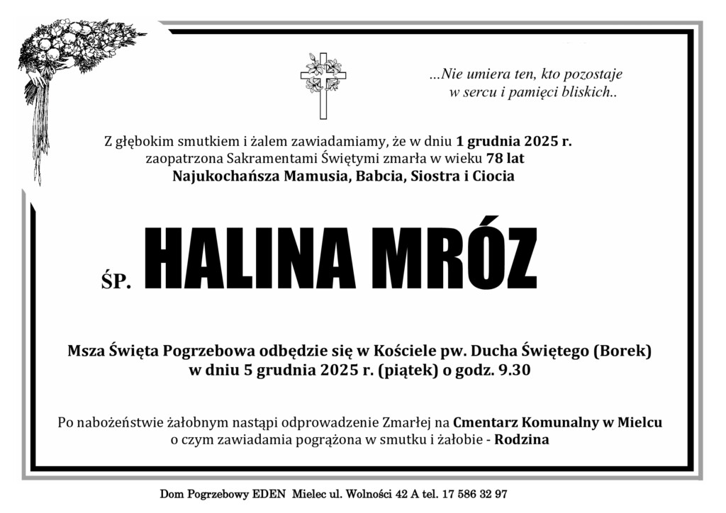 You are currently viewing ŚP. HALINA MRÓZ