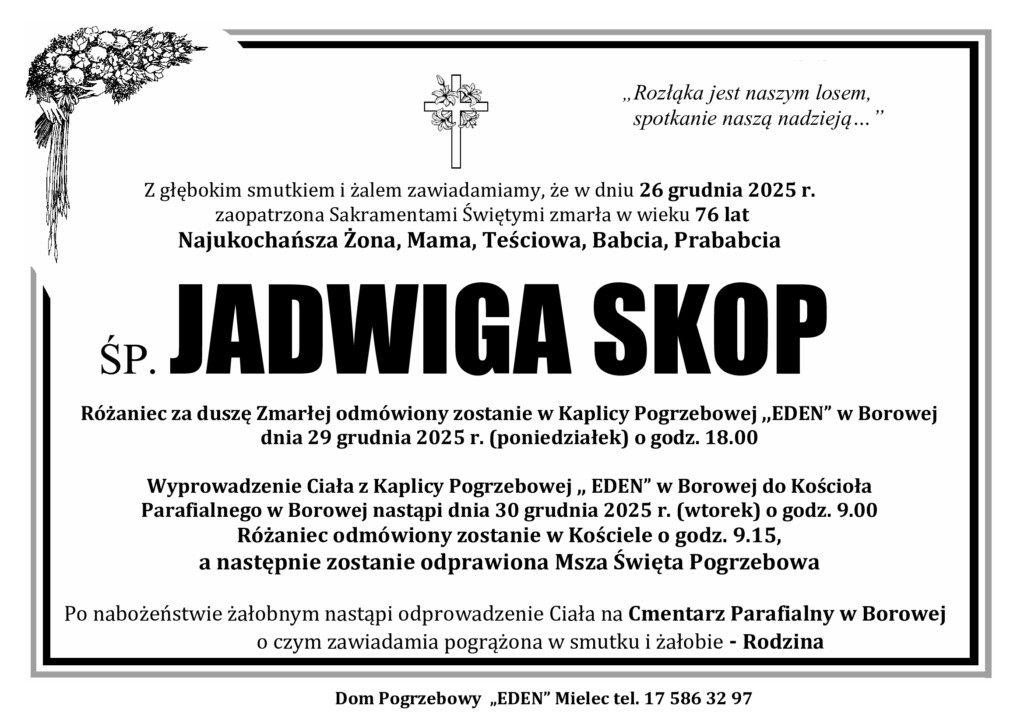 You are currently viewing ŚP. JADWIGA SKOP