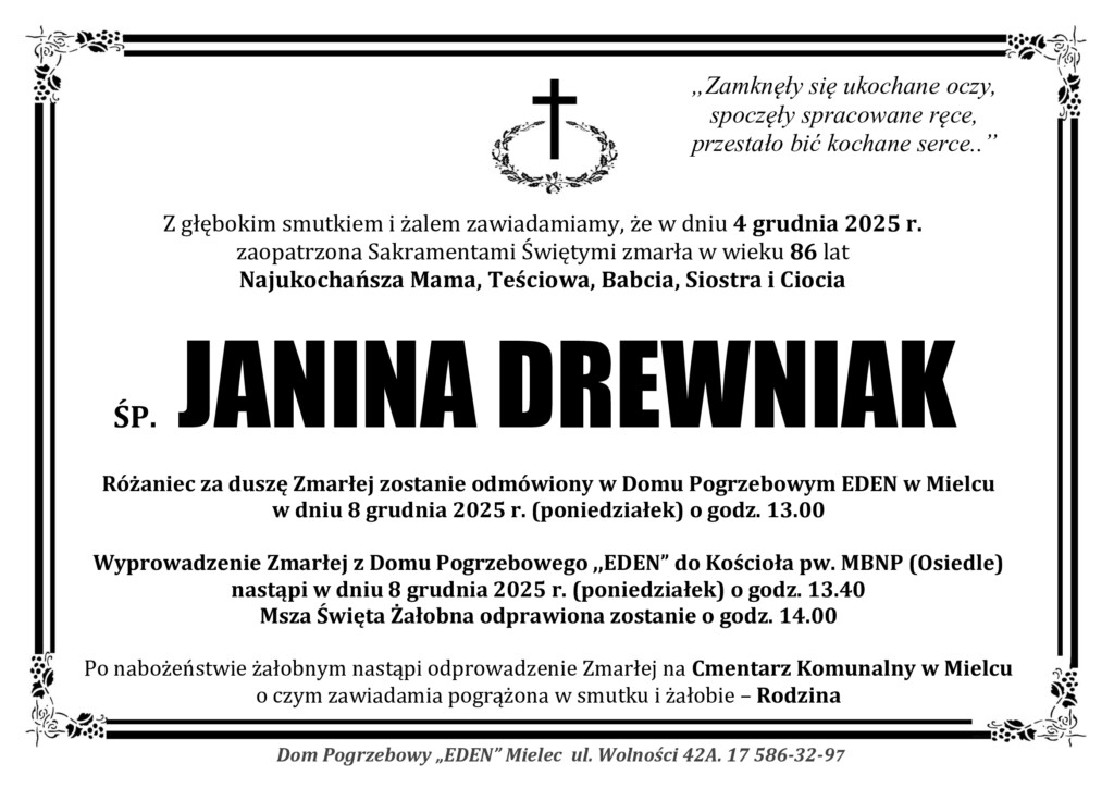 You are currently viewing ŚP. JANINA DREWNIAK