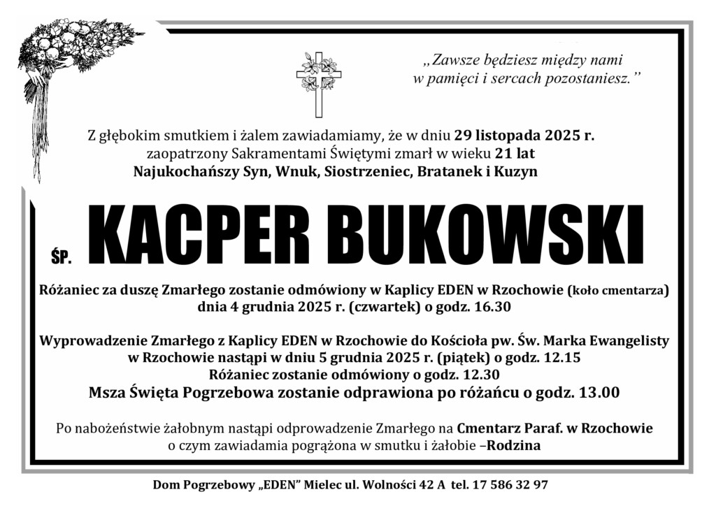 You are currently viewing ŚP. KACPER BUKOWSKI