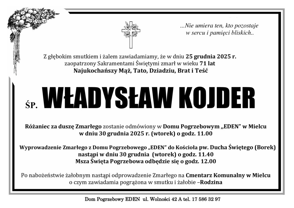 You are currently viewing ŚP. WŁADYSŁAW KOJDER