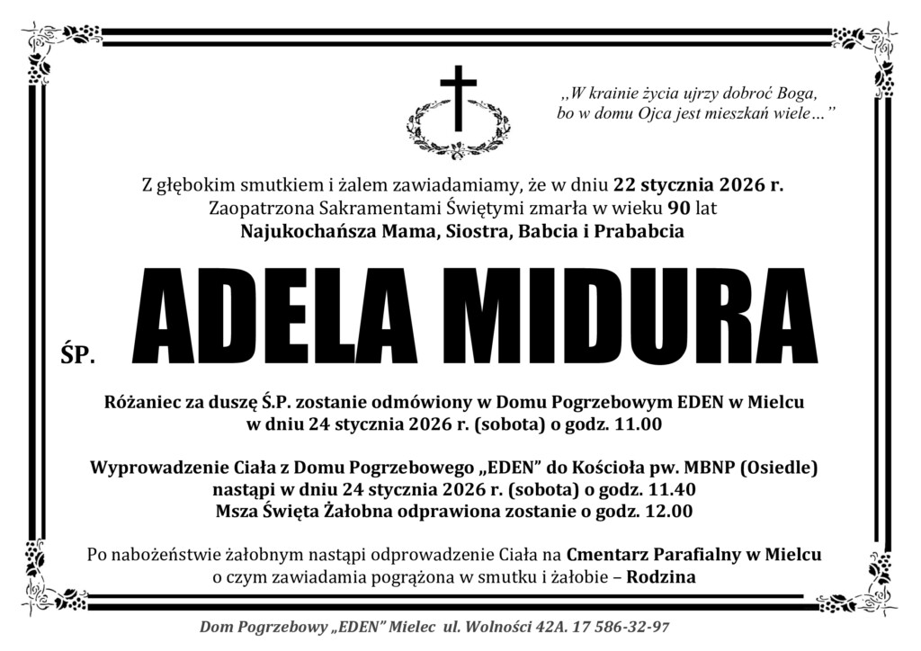 You are currently viewing ŚP. ADELA MIDURA