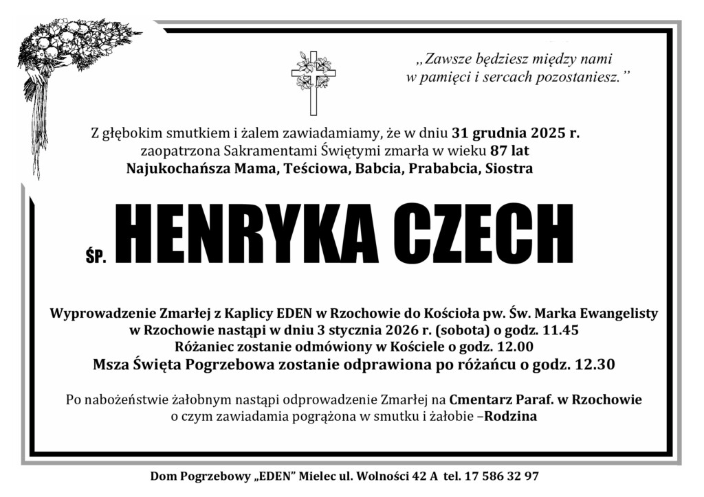 You are currently viewing ŚP. HENRYKA CZECH