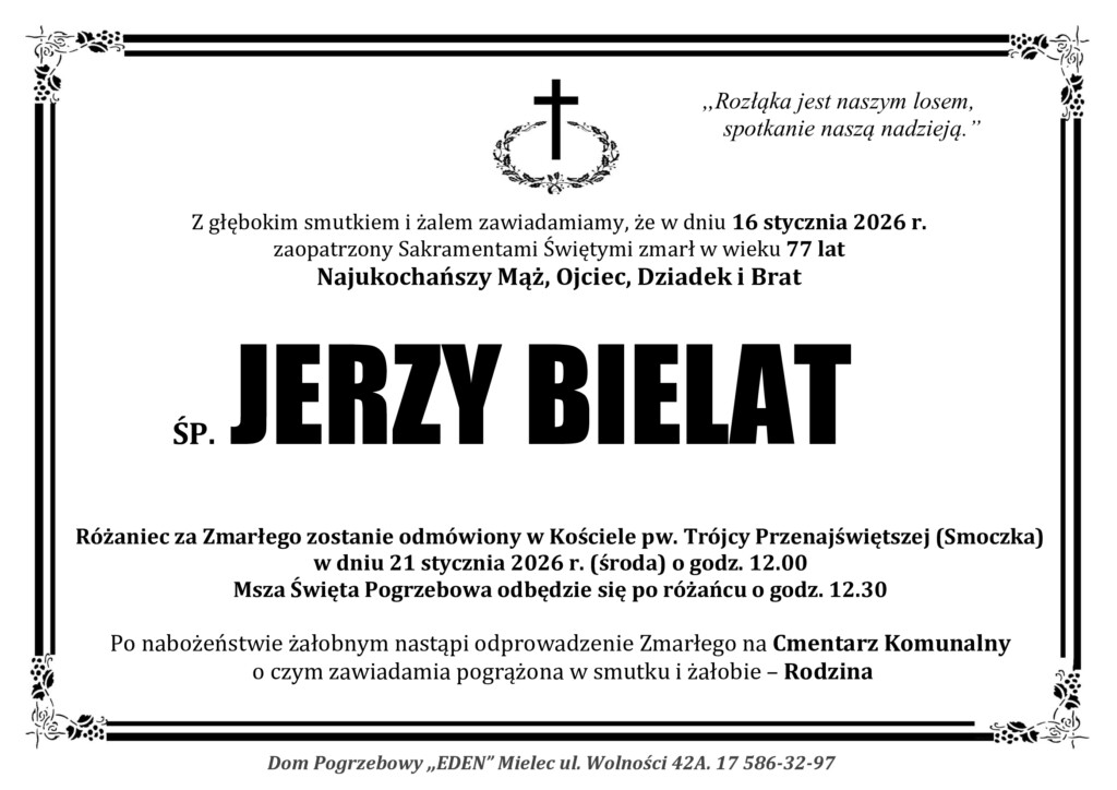 Read more about the article ŚP. JERZY BIELAT
