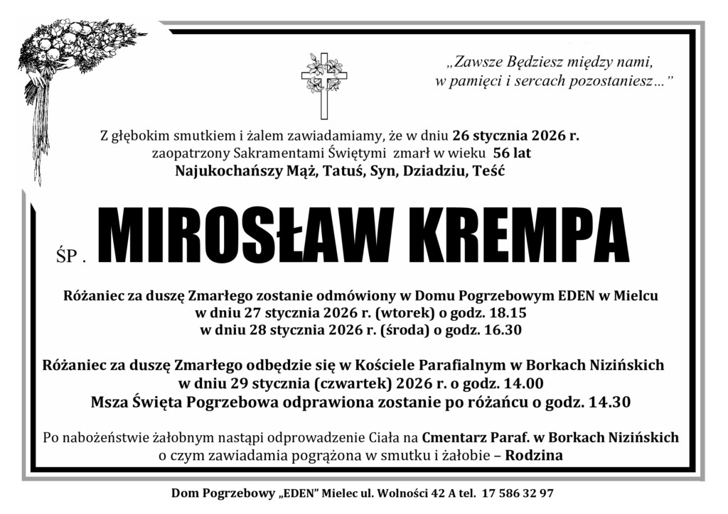 Read more about the article ŚP. MIROSŁAW KREMPA