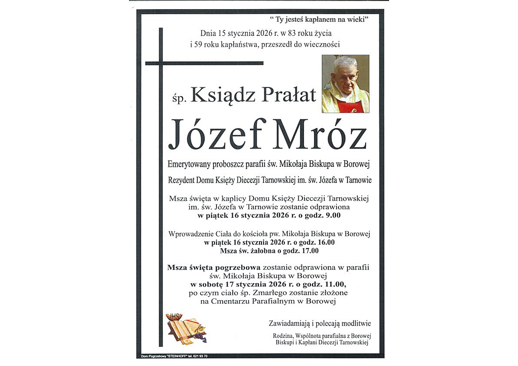 Read more about the article ŚP. KS. JÓZEF MRÓZ