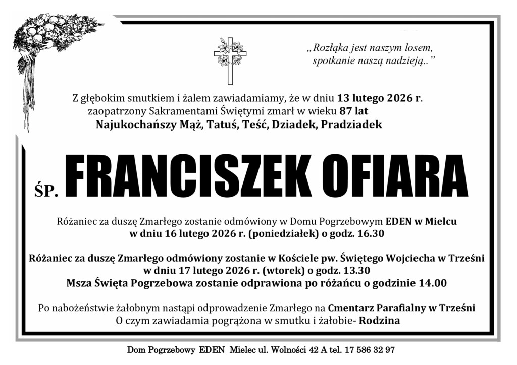 You are currently viewing ŚP. FRANCISZEK OFIARA