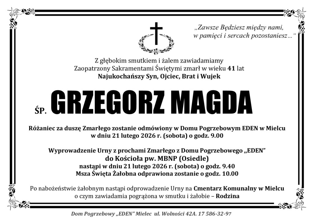 You are currently viewing ŚP. GRZEGORZ MAGDA
