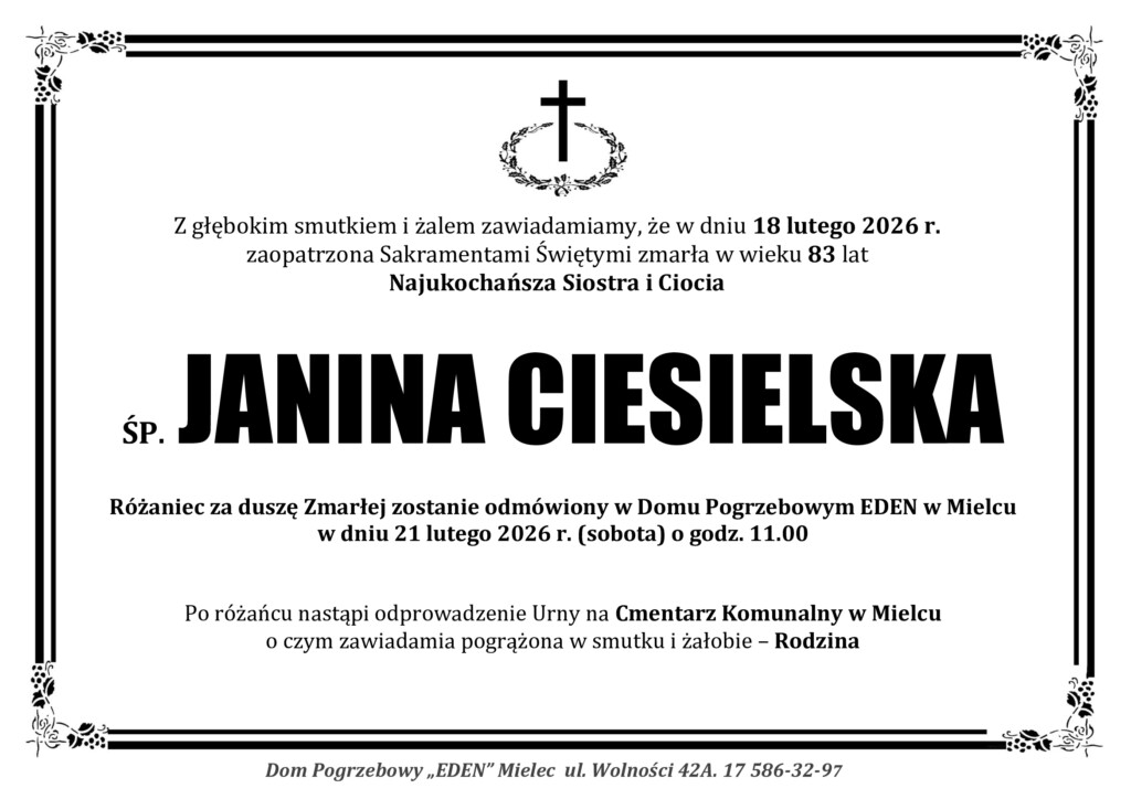You are currently viewing ŚP. JANINA CIESIELSKA