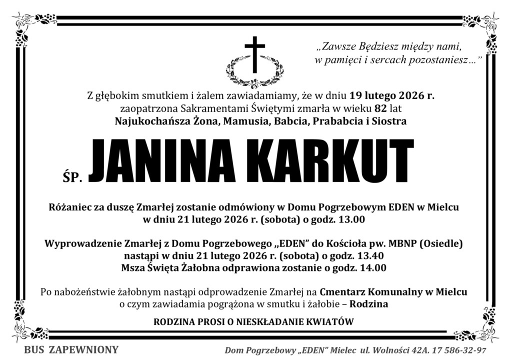 You are currently viewing ŚP. JANINA KARKUT