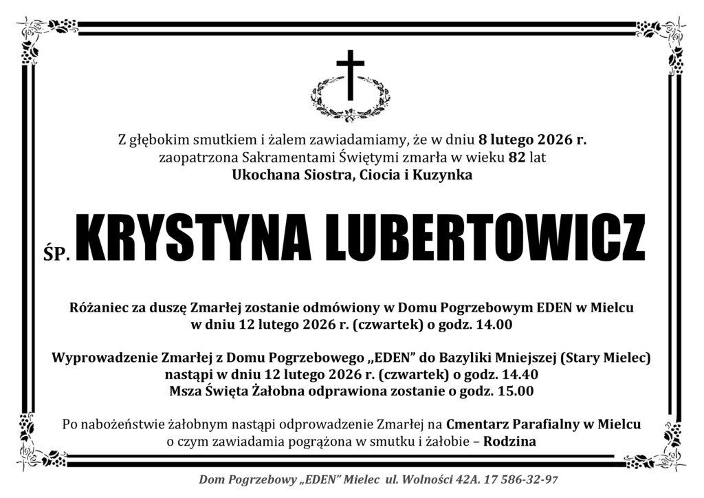 ŚP. KRYSTYNA LUBERTOWICZ