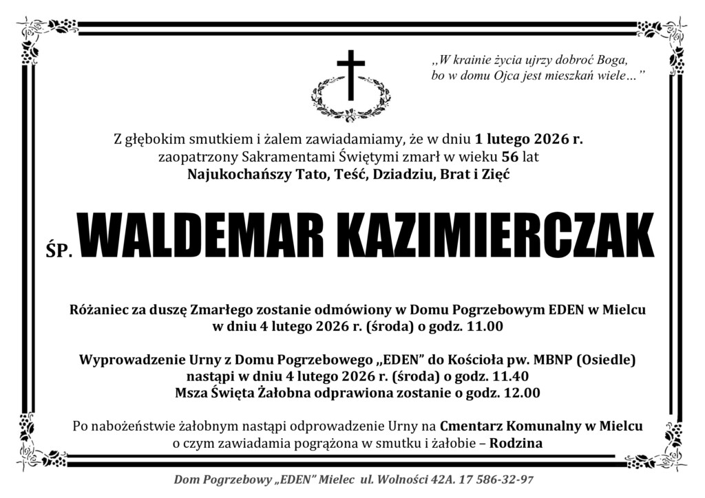 You are currently viewing ŚP. WALDEMAR KAZIMIERCZAK