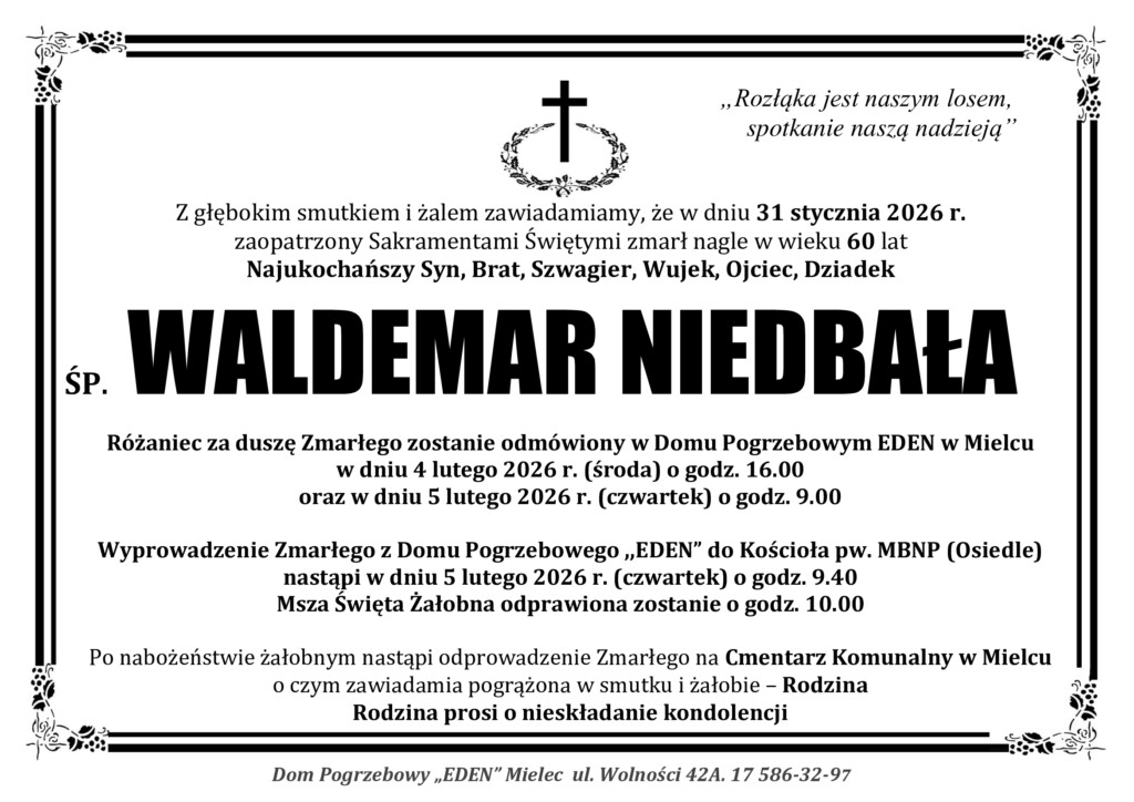 You are currently viewing ŚP. WALDEMAR NIEDBAŁA