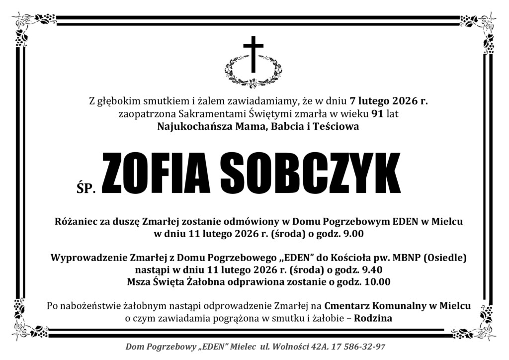 ŚP. ZOFIA SOBCZYK