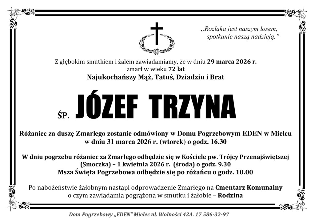 Read more about the article ŚP. JÓZEF TRZYNA