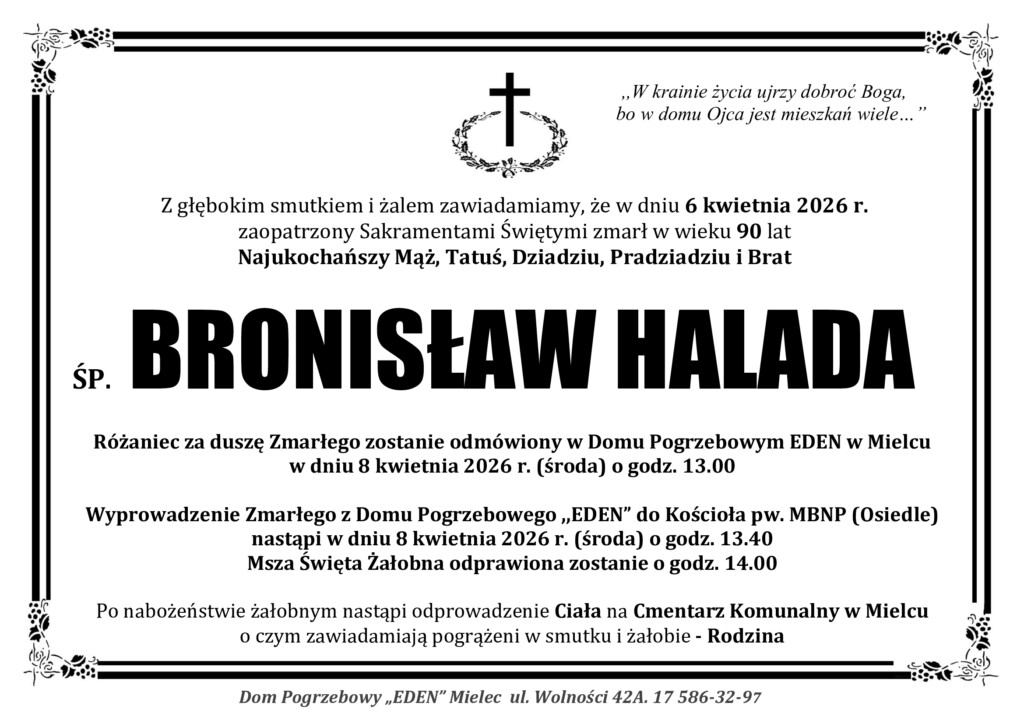 Read more about the article ŚP. BRONISŁAW HALADA
