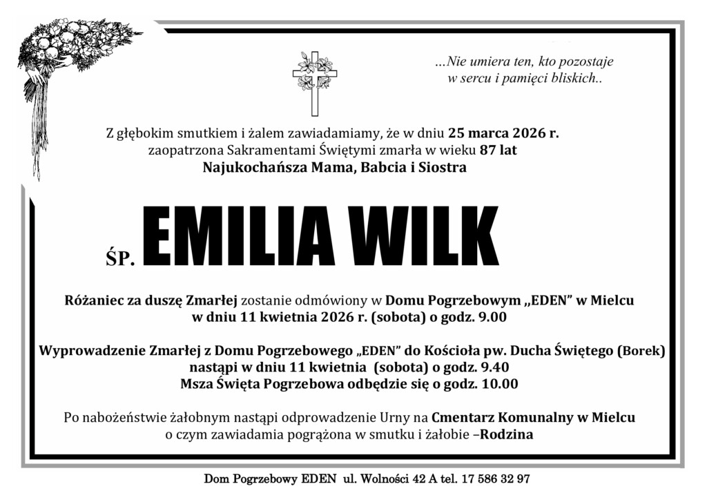 You are currently viewing ŚP. EMILIA WILK