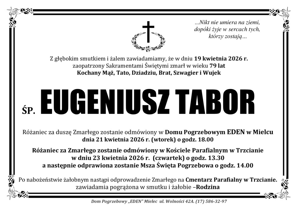 Read more about the article ŚP. EUGENIUSZ TABOR