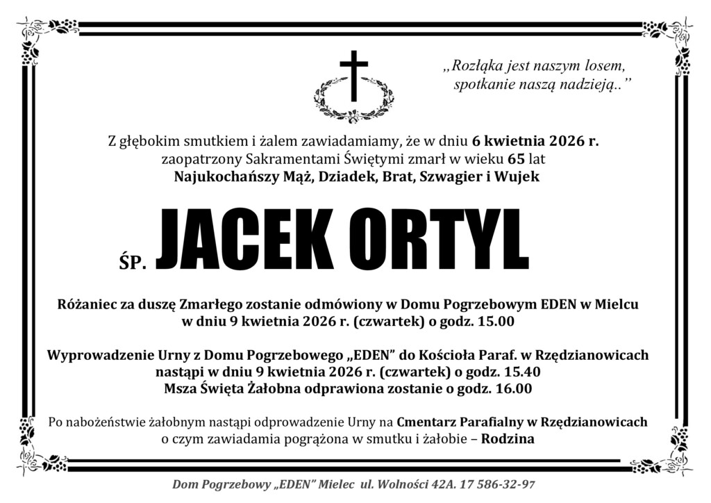 You are currently viewing ŚP. JACEK ORTYL