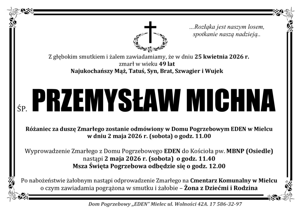 You are currently viewing ŚP. PRZEMYSŁAW MICHNA
