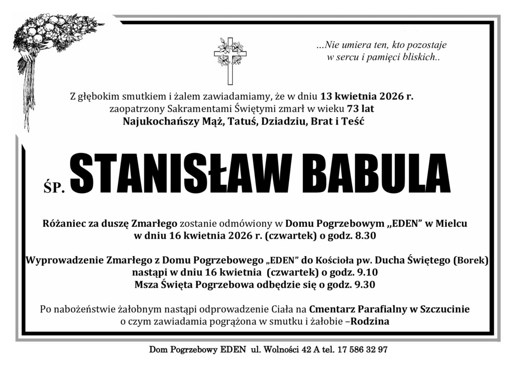 Read more about the article ŚP. STANISŁAW BABULA