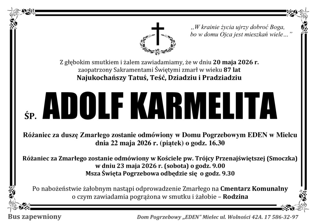 Read more about the article ŚP. ADOLF KARMELITA