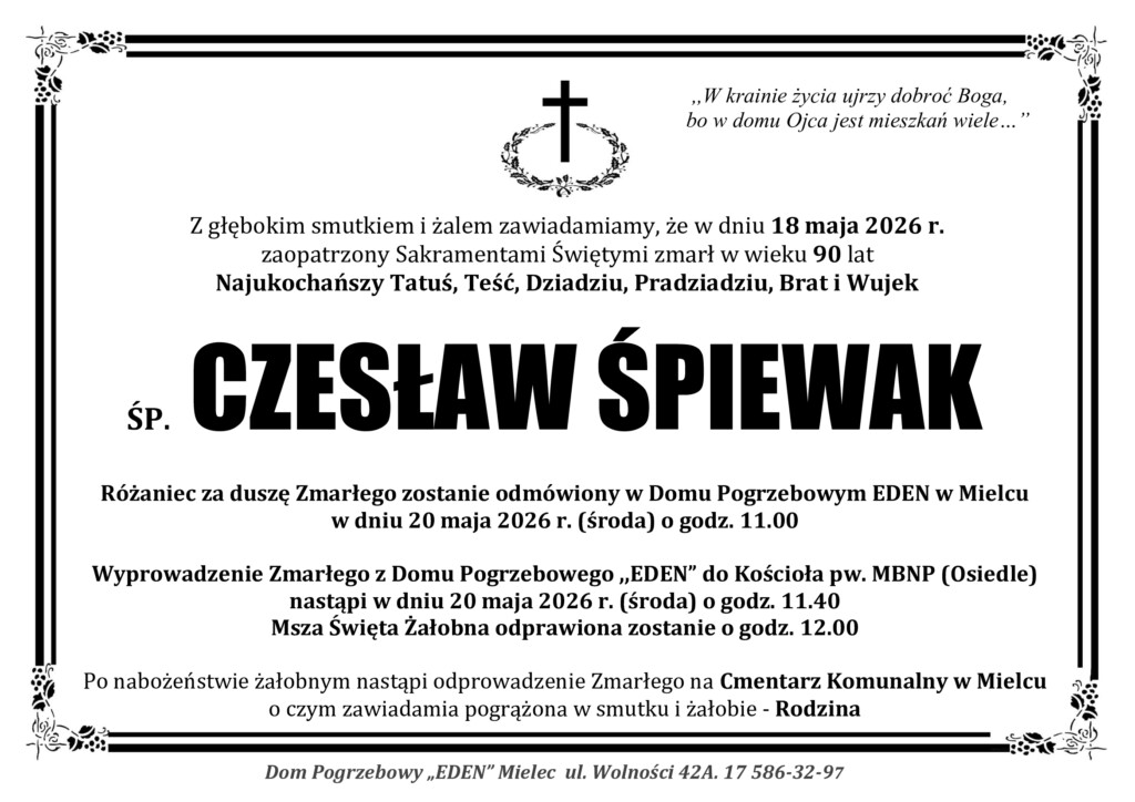 You are currently viewing ŚP. CZESŁAW ŚPIEWAK