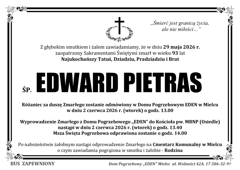 Read more about the article ŚP. EDWARD PIETRAS