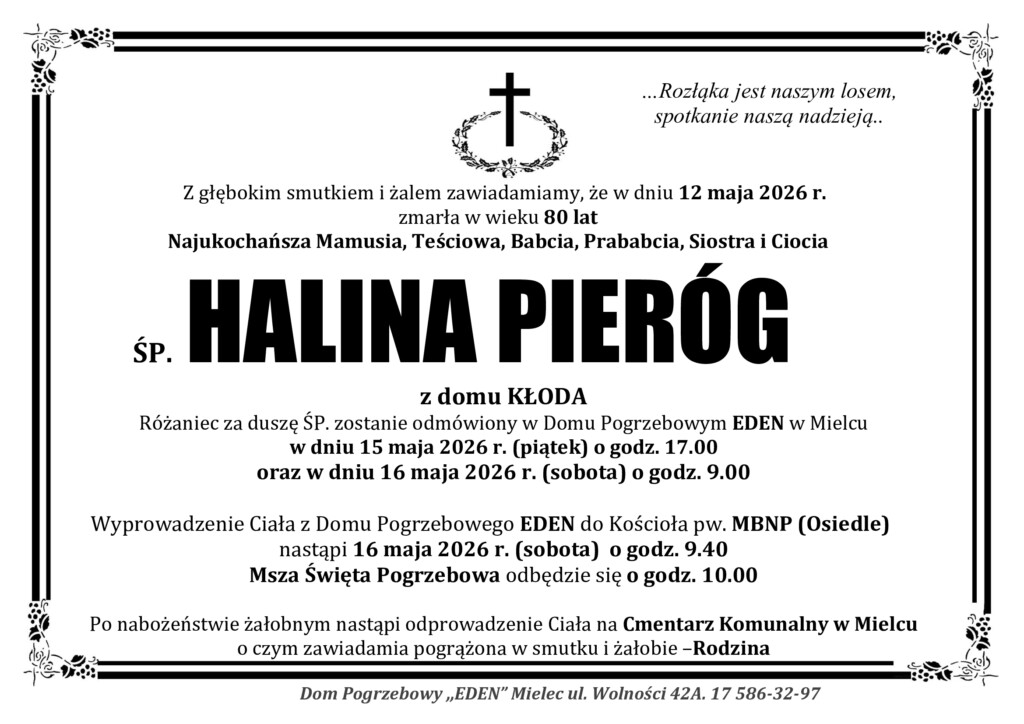 You are currently viewing ŚP. HALINA PIERÓG