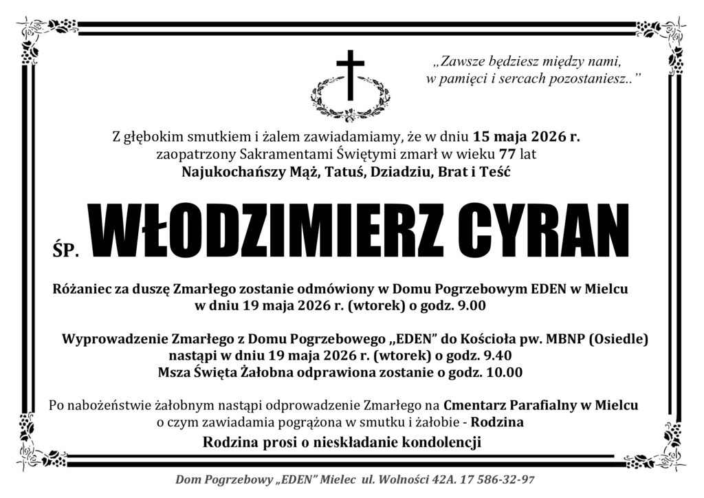 You are currently viewing ŚP. WŁODZIMIERZ CYRAN