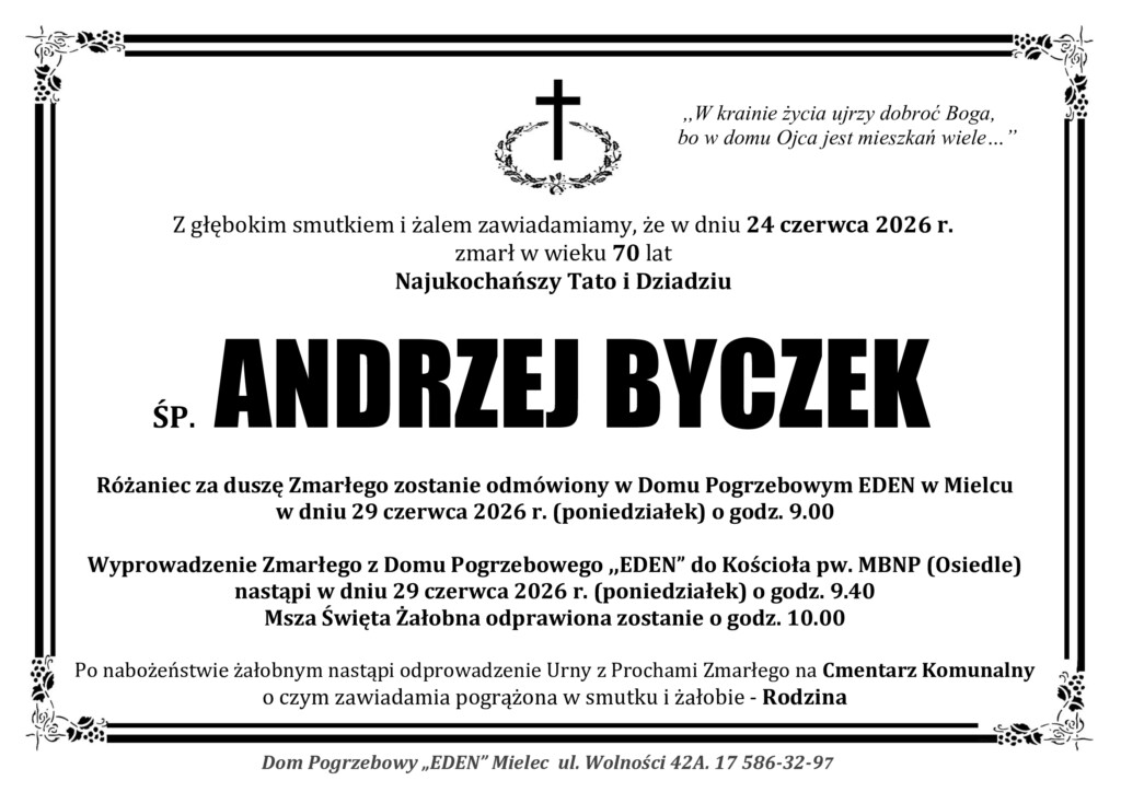 You are currently viewing ŚP. ANDRZEJ BYCZEK