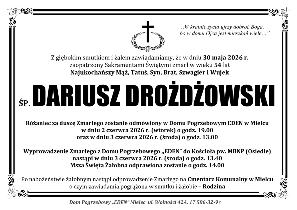 Read more about the article ŚP. DARIUSZ DROŻDŻOWSKI