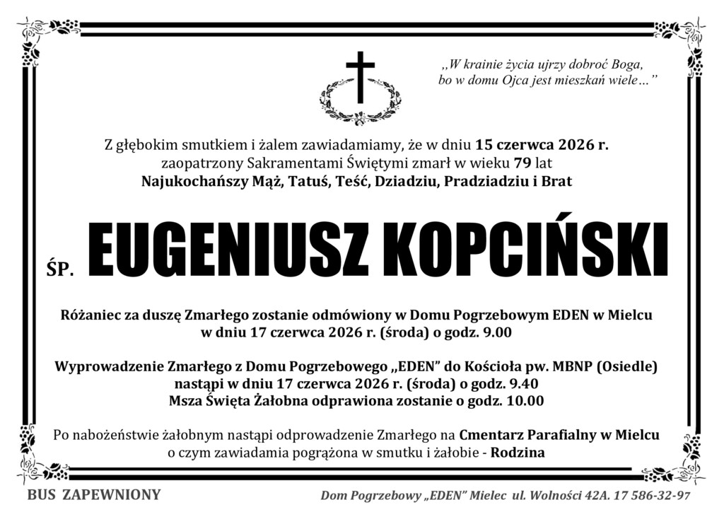 Read more about the article ŚP. EUGENIUSZ KOPCIŃSKI
