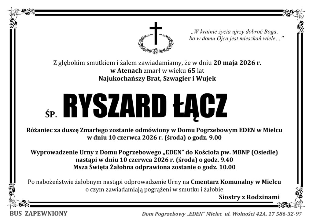 Read more about the article ŚP. RYSZARD ŁĄCZ