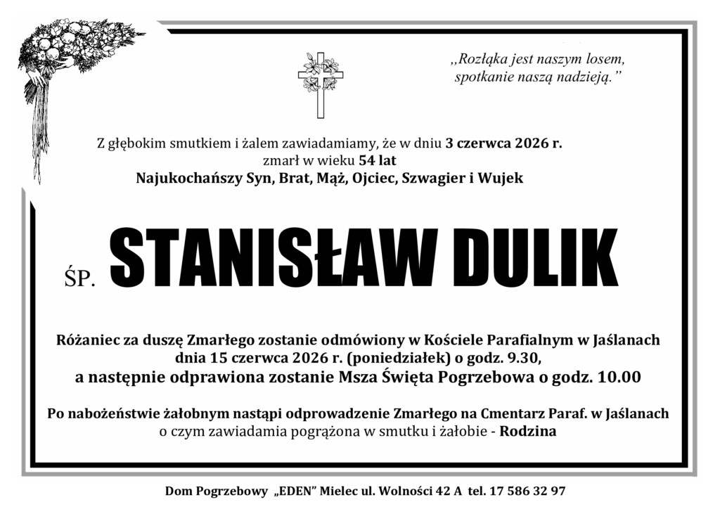 You are currently viewing ŚP. STANISŁAW DULIK