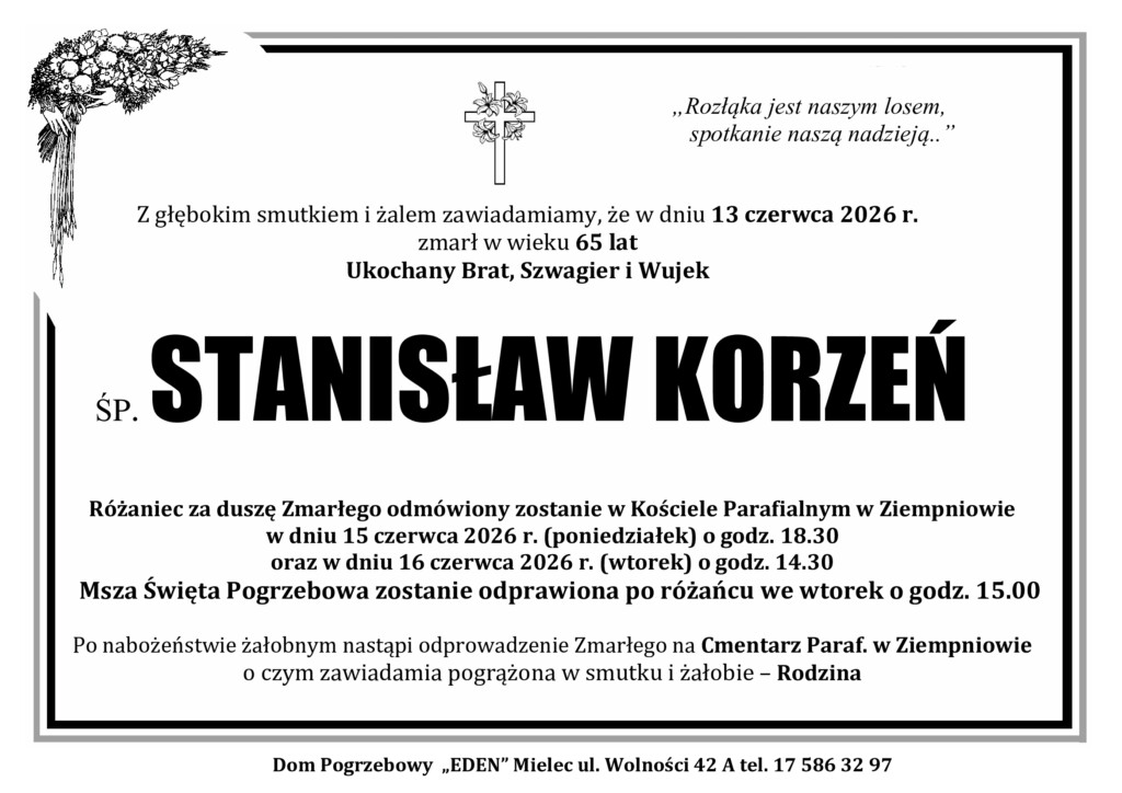 You are currently viewing ŚP. STANISŁAW KORZEŃ