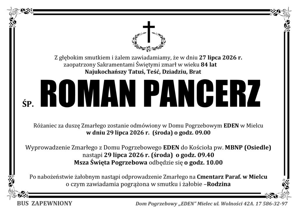 You are currently viewing ŚP. Roman Pancerz