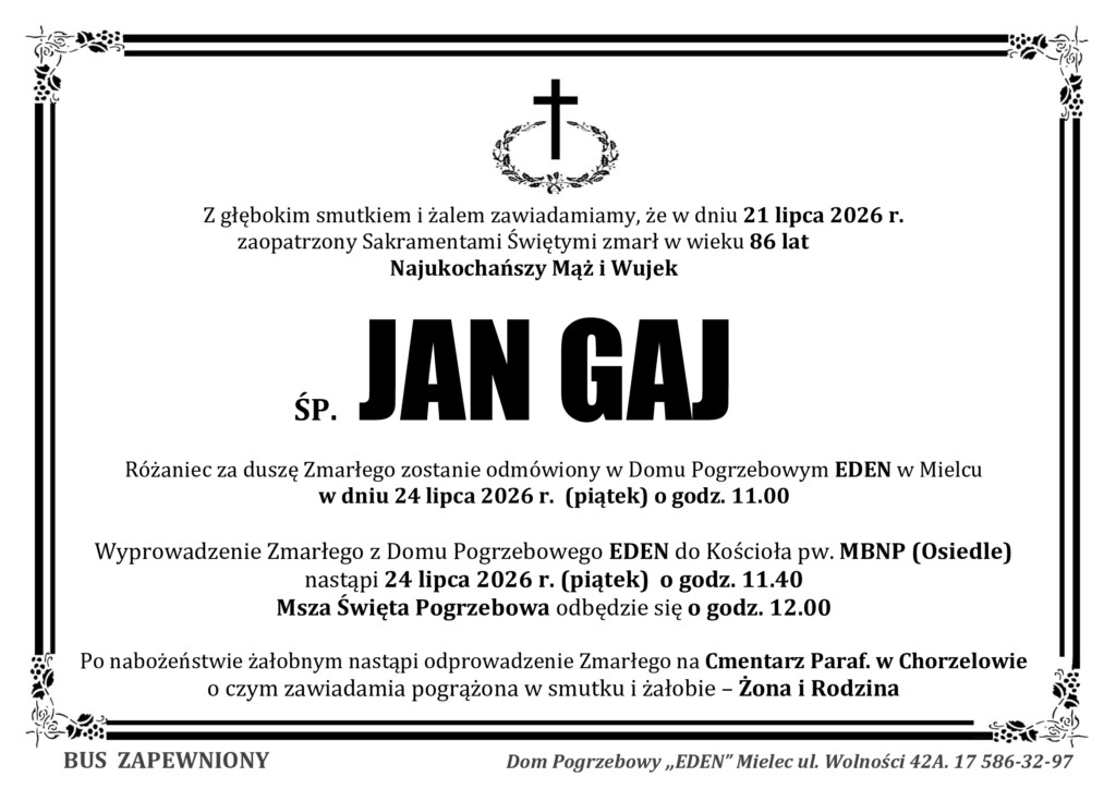 You are currently viewing ŚP. JAN GAJ