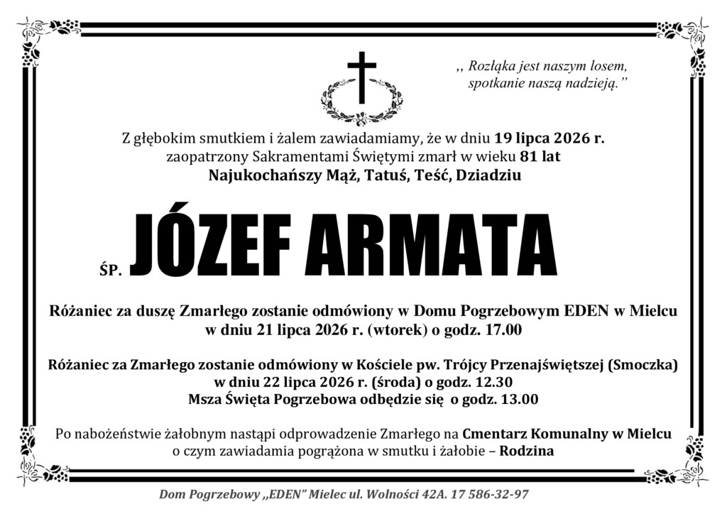 You are currently viewing ŚP. JÓZEF ARMATA