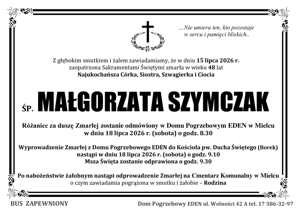 You are currently viewing ŚP. MAŁGORZATA SZYMCZAK