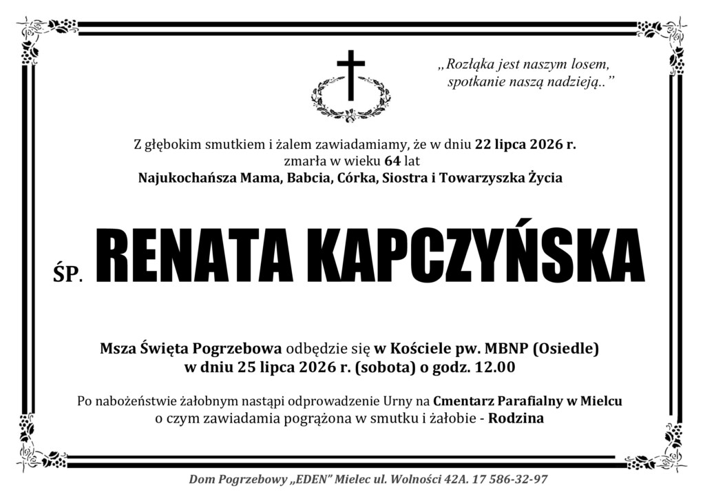 You are currently viewing ŚP. RENATA KAPCZYŃSKA