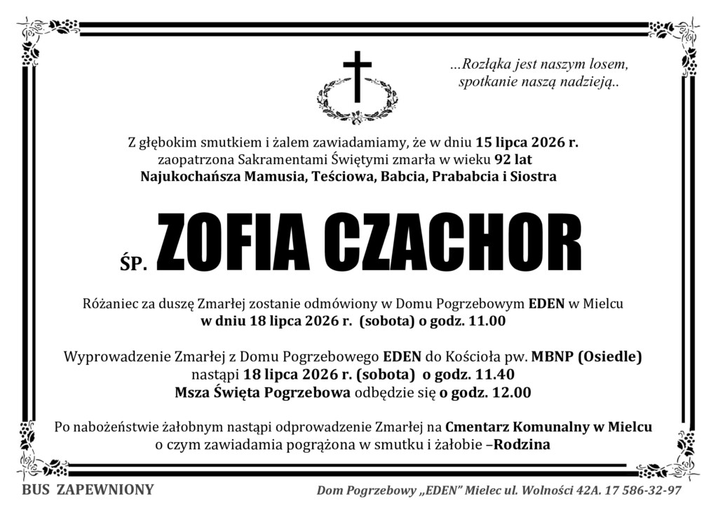 You are currently viewing ŚP. ZOFIA CZACHOR