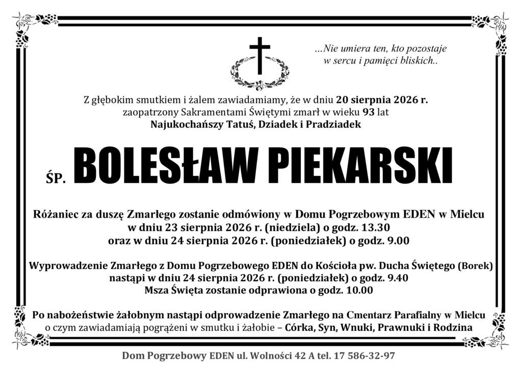 ŚP. BOLESŁAW PIEKARSKI